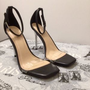 Anne Michelle Black and Clear Feisty -01 Heels Size 7